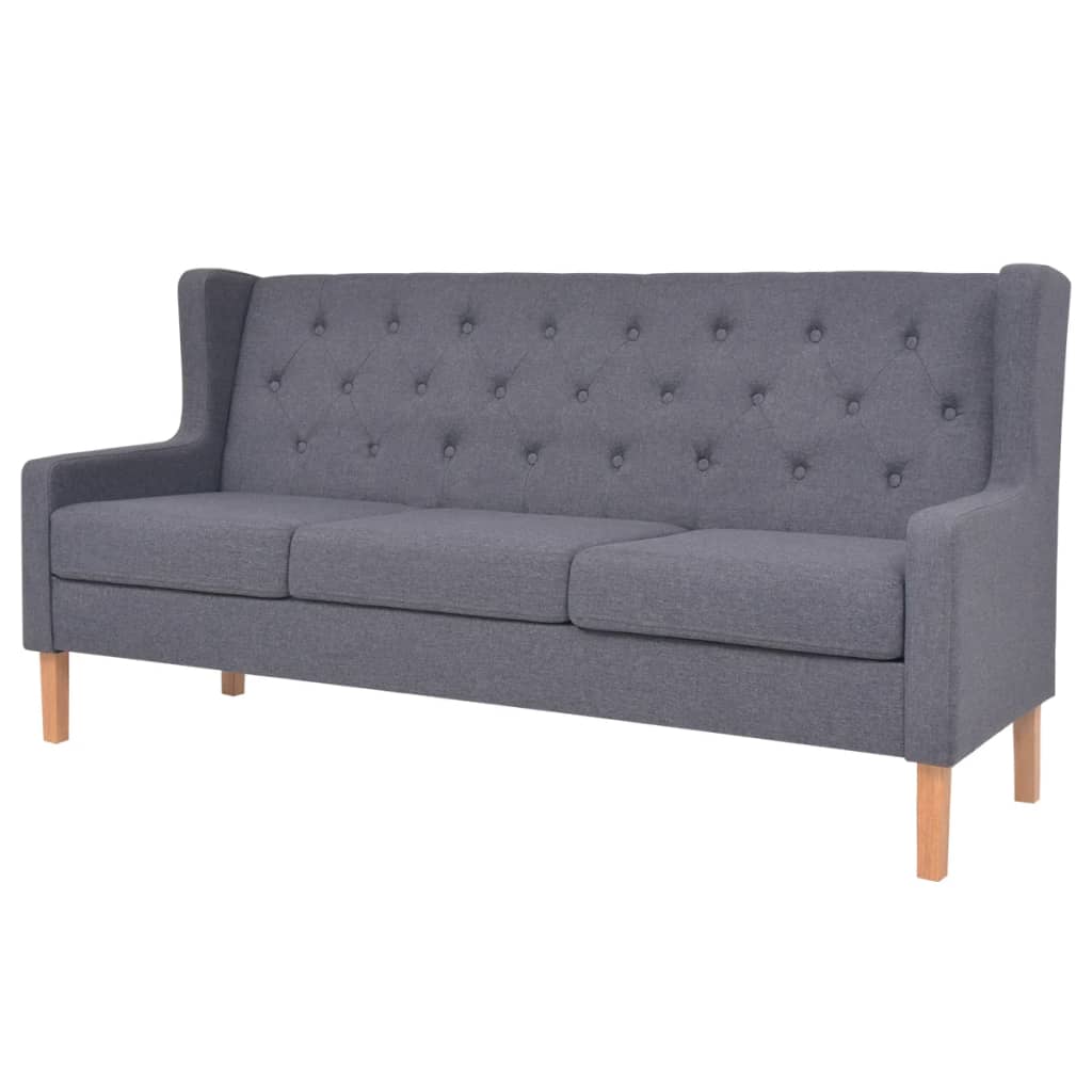 Bankstel stof grijs 3-delig is nu te koop bij PeponiXL, paradijselijk wonen!