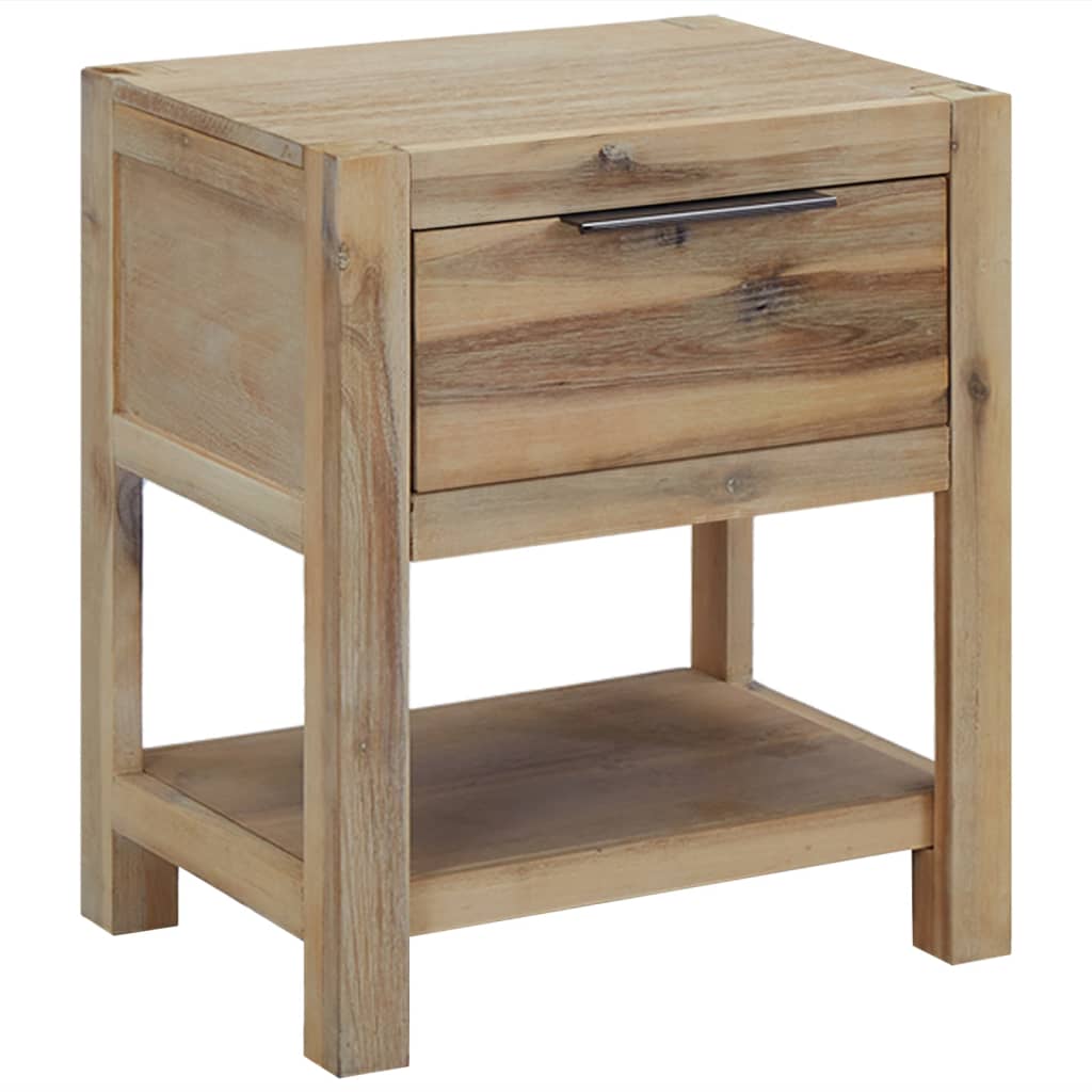 Nachtkastje met lade 40x30x48 cm massief acaciahout is nu te koop bij PeponiXL, paradijselijk wonen!