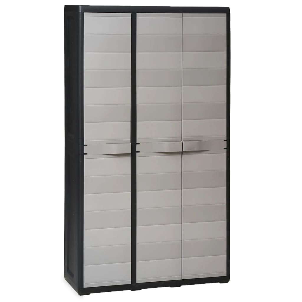 Tuinkast met 4 schappen zwart en grijs is nu te koop bij PeponiXL, paradijselijk wonen!