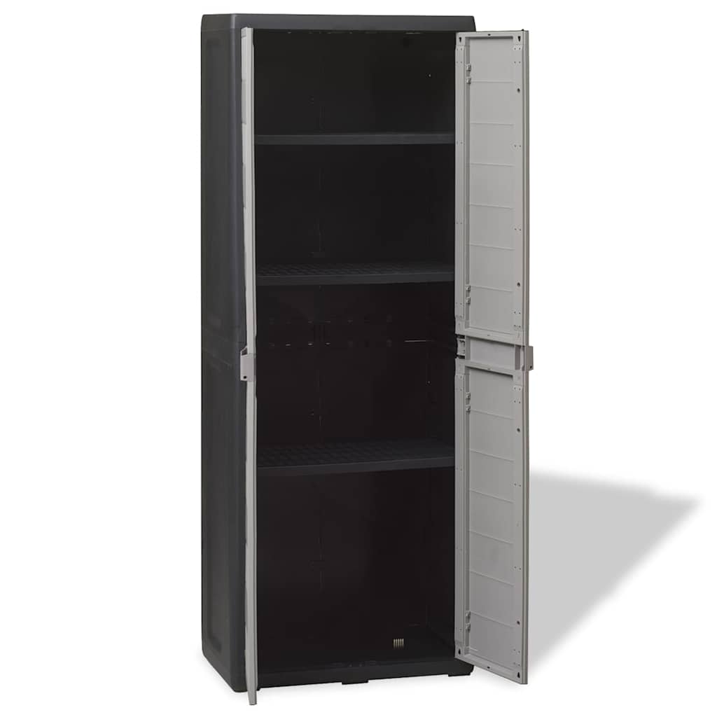 Tuinkast met 3 schappen zwart en grijs is nu te koop bij PeponiXL, paradijselijk wonen!