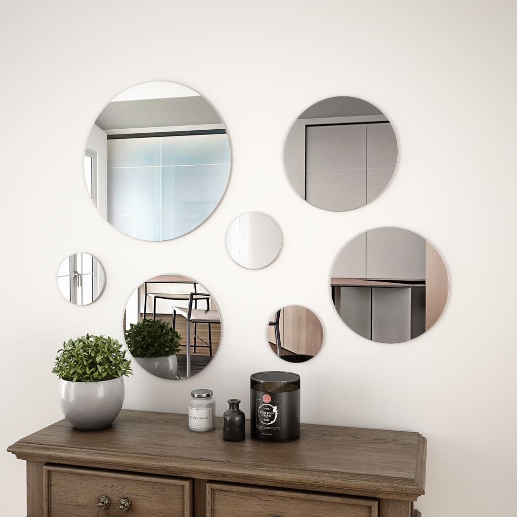 Wandspiegelset rond glas 7-delig is nu te koop bij PeponiXL, paradijselijk wonen!