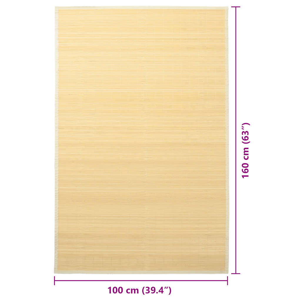 Tapijt 100x160 cm bamboe natuurlijk is nu te koop bij PeponiXL, paradijselijk wonen!