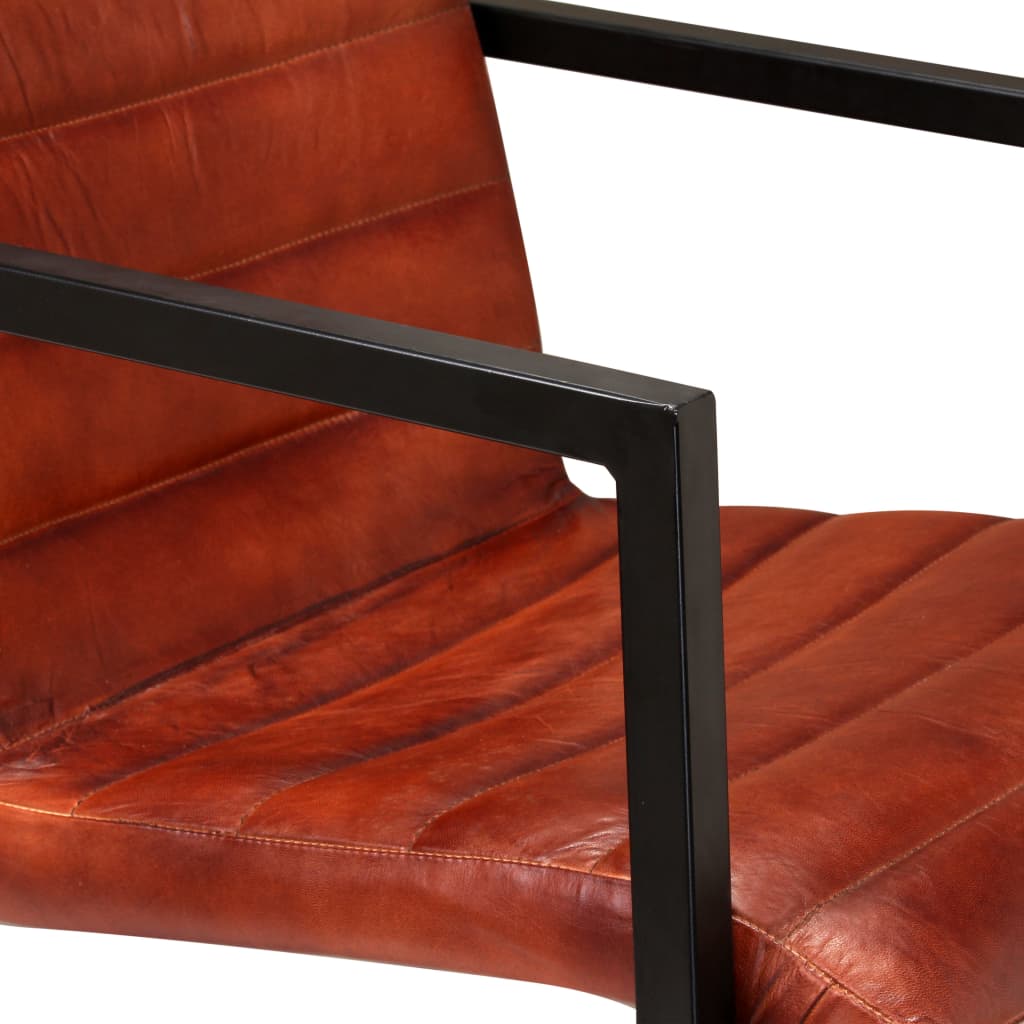Eetkamerstoelen 2 st echt leer bruin is nu te koop bij PeponiXL, paradijselijk wonen!