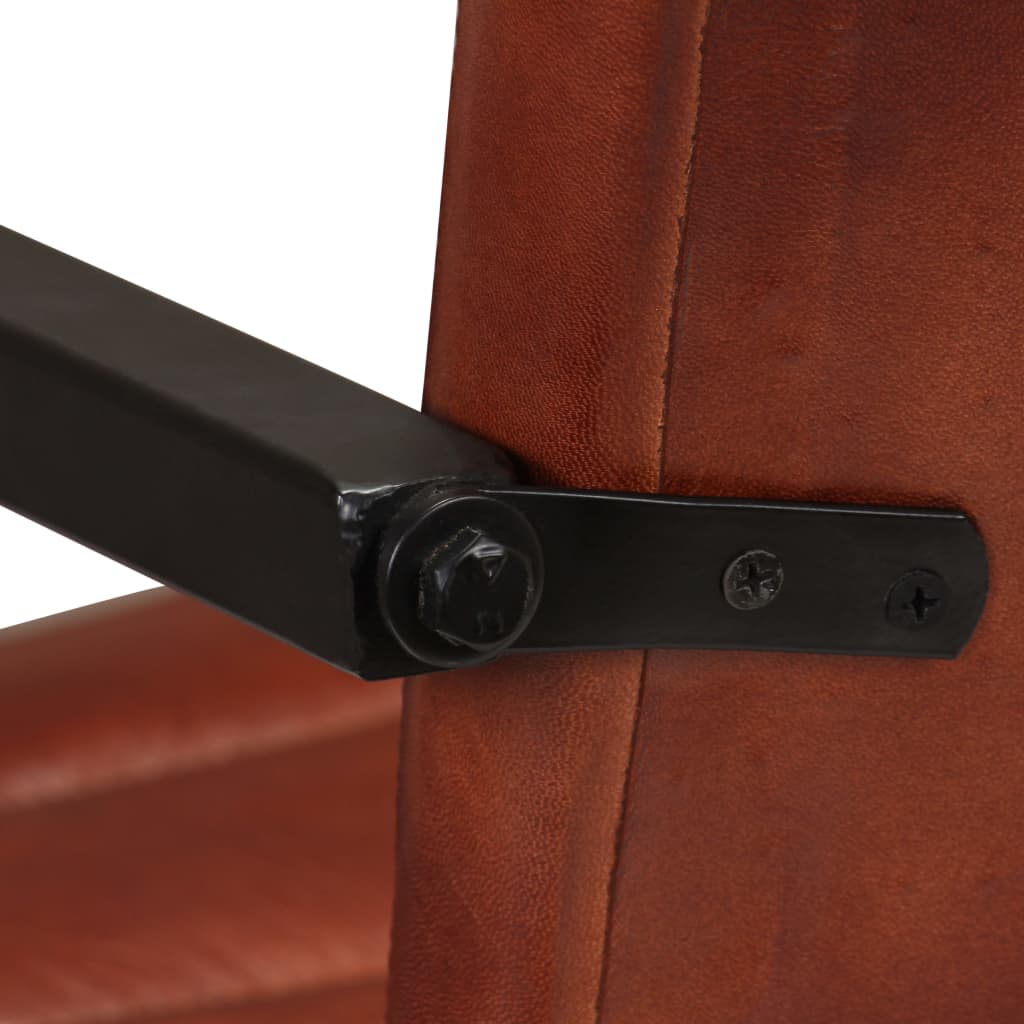 Eetkamerstoelen 2 st echt leer bruin is nu te koop bij PeponiXL, paradijselijk wonen!