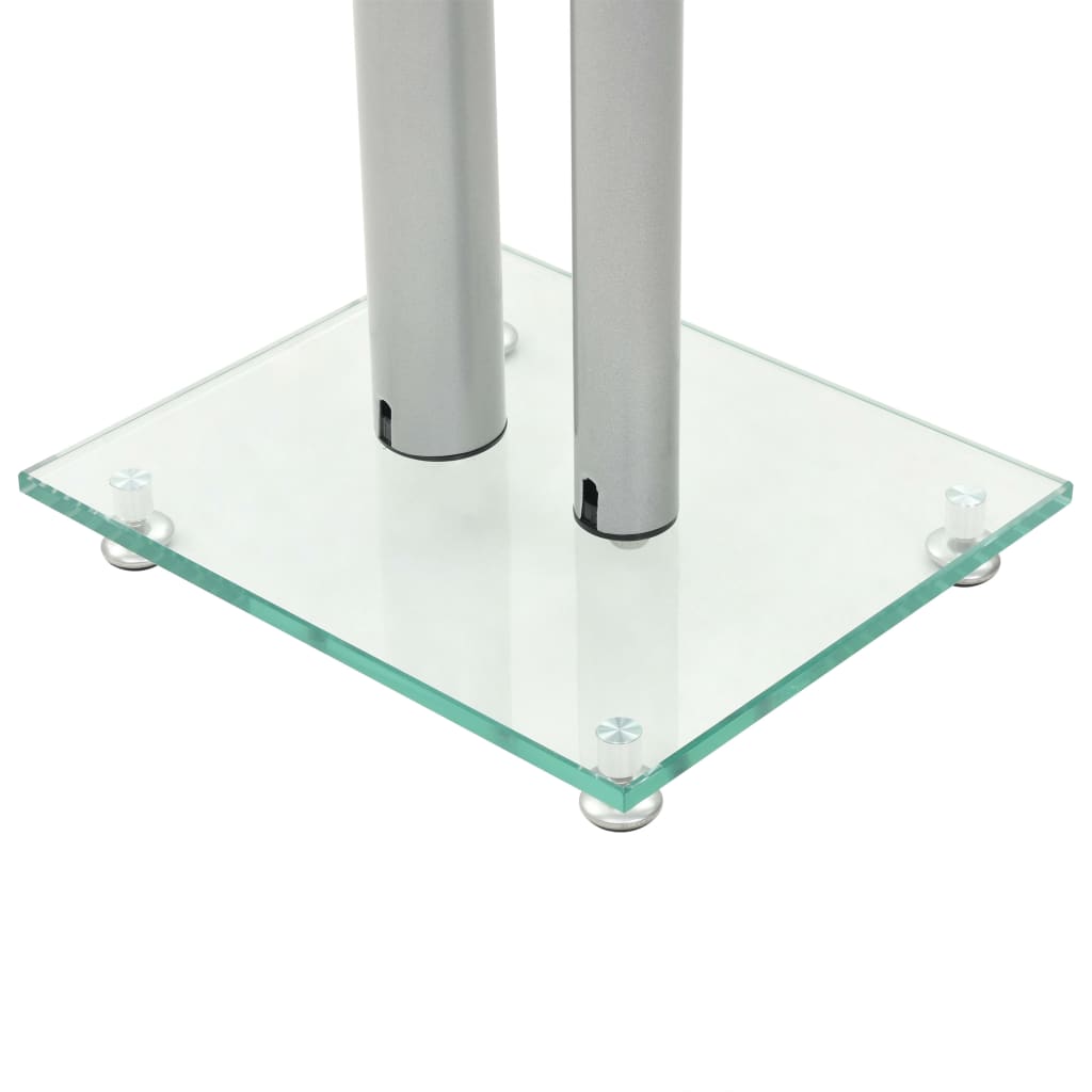 Speakerstandaarden zuil-ontwerp gehard glas zilver 2 st is nu te koop bij PeponiXL, paradijselijk wonen!