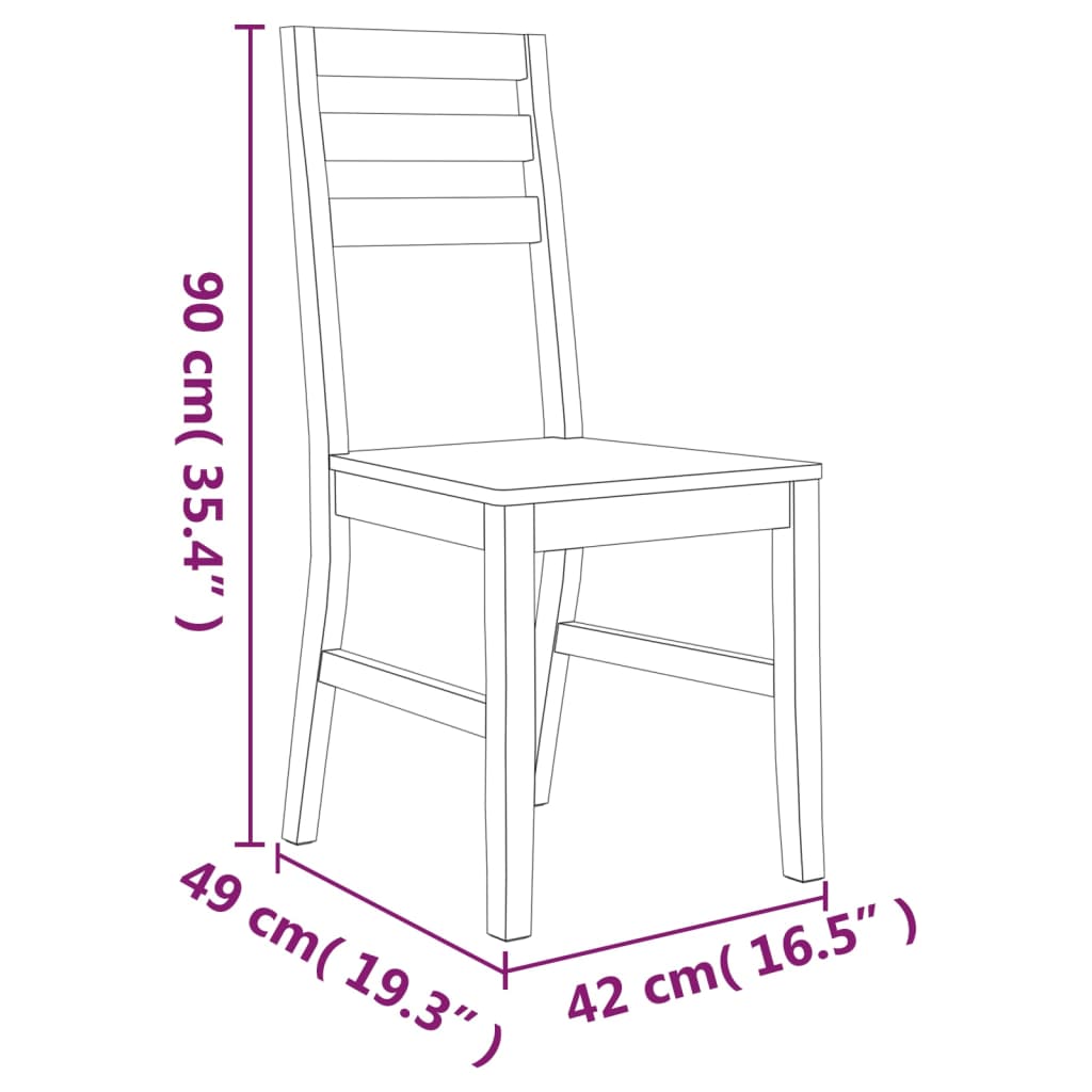 Eetkamerstoelen 2 st massief acaciahout is nu te koop bij PeponiXL, paradijselijk wonen!