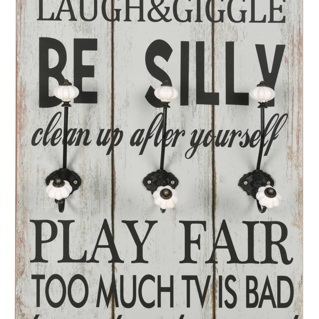 Wandkapstok met 6 haken THANK YOU 120x40 cm is nu te koop bij PeponiXL, paradijselijk wonen!