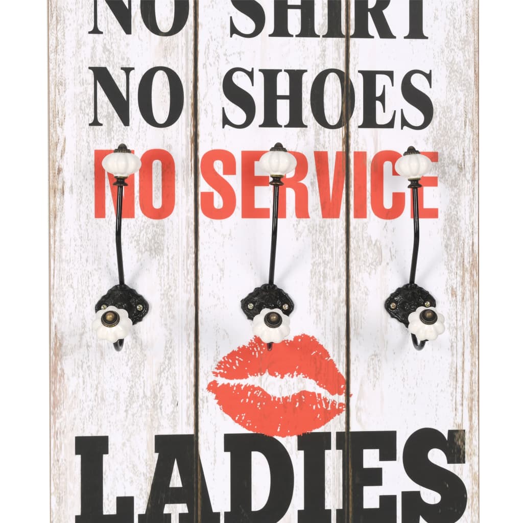 Wandkapstok met 6 haken MEN LADIES 120x40 cm is nu te koop bij PeponiXL, paradijselijk wonen!