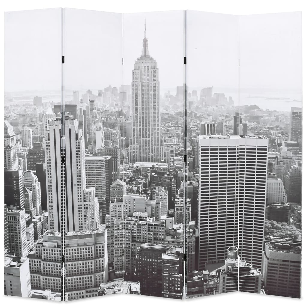 Kamerscherm New York bij daglicht 200x170 cm zwart en wit is nu te koop bij PeponiXL, paradijselijk wonen!