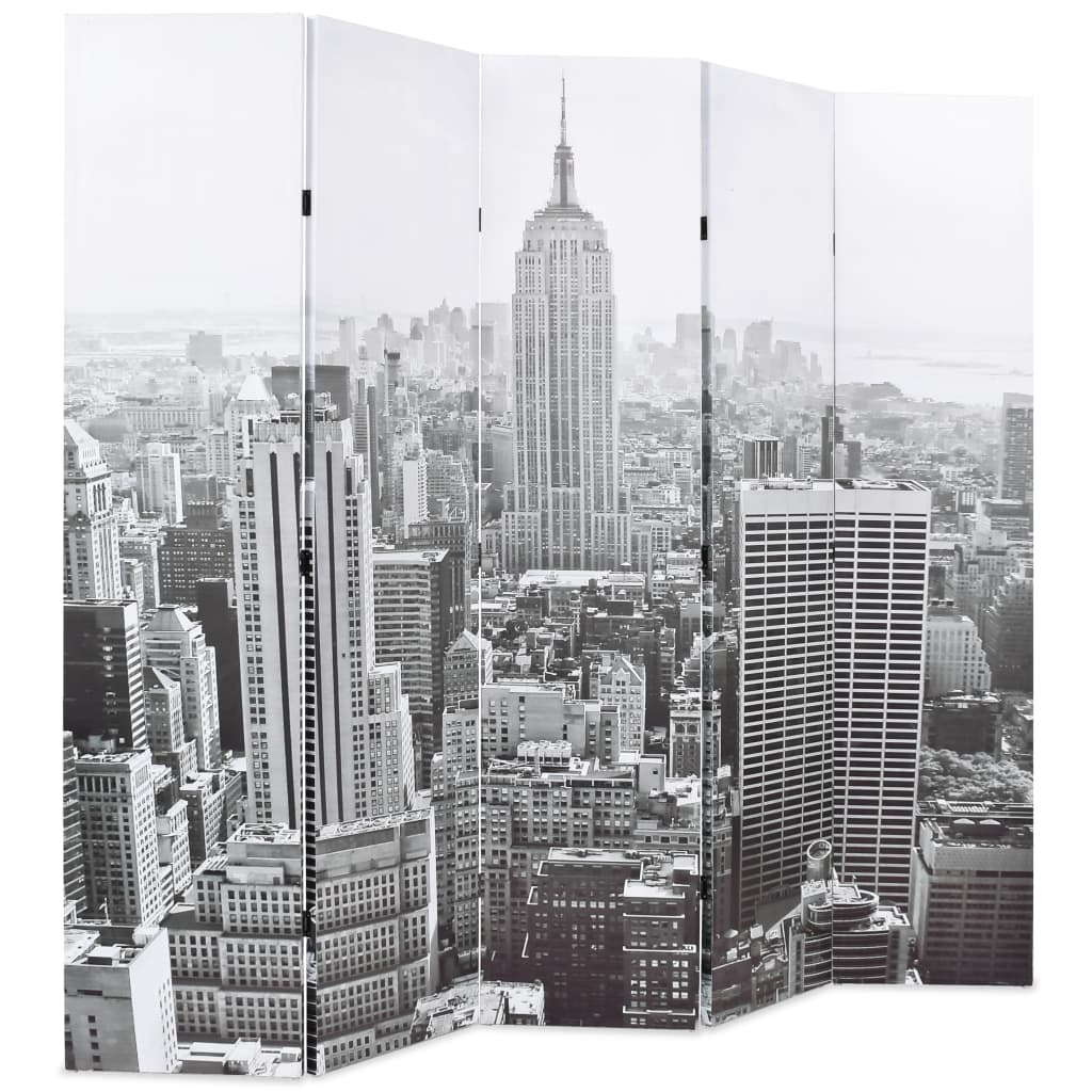 Kamerscherm New York bij daglicht 200x170 cm zwart en wit is nu te koop bij PeponiXL, paradijselijk wonen!
