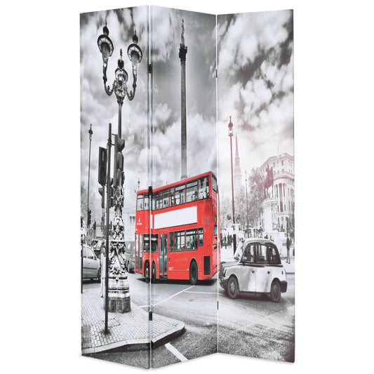 Kamerscherm inklapbaar Londen bus 120x170 cm zwart en wit is nu te koop bij PeponiXL, paradijselijk wonen!