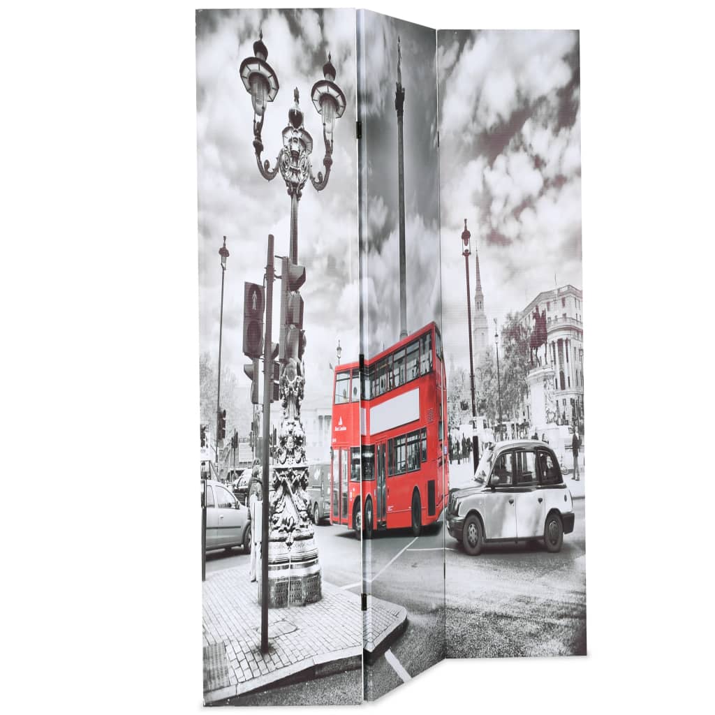 Kamerscherm inklapbaar Londen bus 120x170 cm zwart en wit is nu te koop bij PeponiXL, paradijselijk wonen!