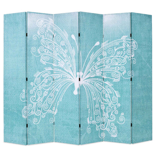 Kamerscherm inklapbaar vlinder 228x170 cm blauw is nu te koop bij PeponiXL, paradijselijk wonen!