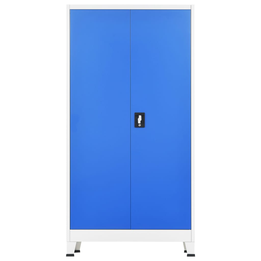 Lockerkast met 2 deuren 90x40x180 cm metaal grijs en blauw is nu te koop bij PeponiXL, paradijselijk wonen!
