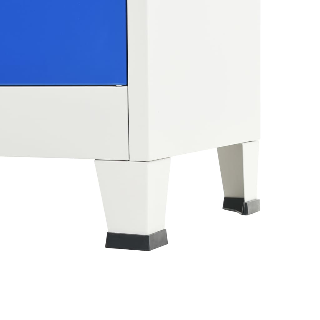 Lockerkast met 2 deuren 90x40x180 cm metaal grijs en blauw is nu te koop bij PeponiXL, paradijselijk wonen!