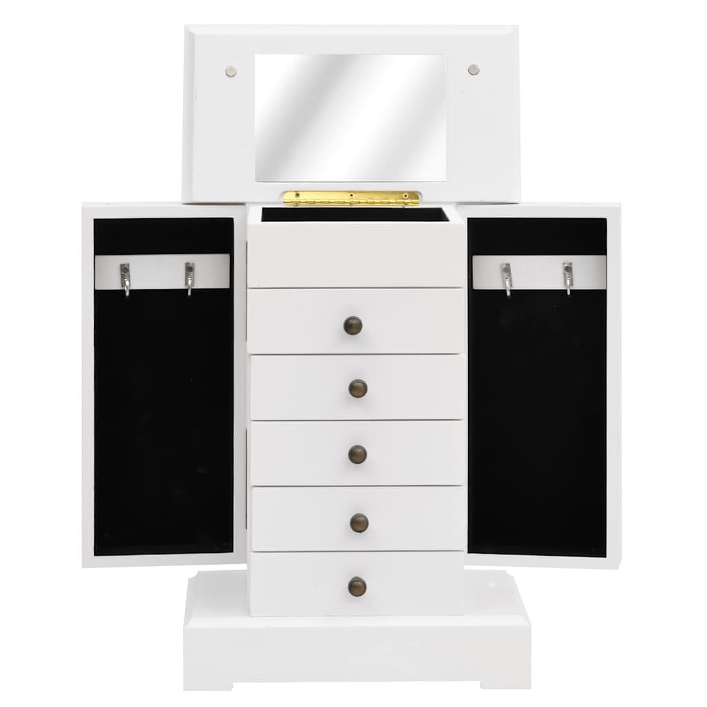 Sieradenkastje met spiegel 25x13,5x34 cm MDF is nu te koop bij PeponiXL, paradijselijk wonen!