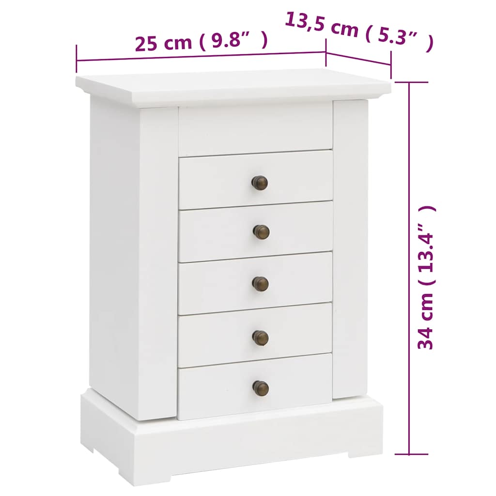 Sieradenkastje met spiegel 25x13,5x34 cm MDF is nu te koop bij PeponiXL, paradijselijk wonen!