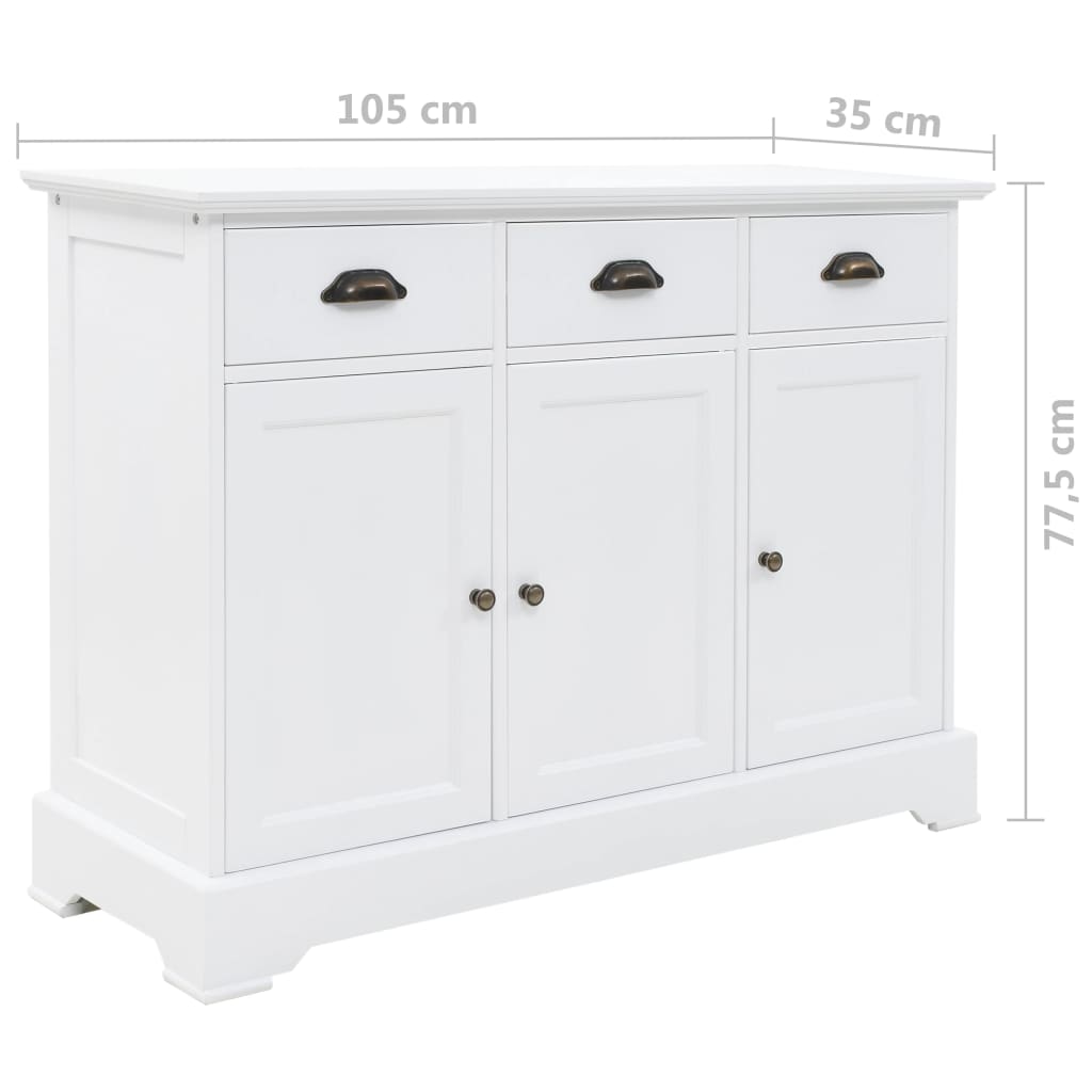 Dressoir met 3 deuren 105x35x77,5 cm MDF en grenenhout is nu te koop bij PeponiXL, paradijselijk wonen!