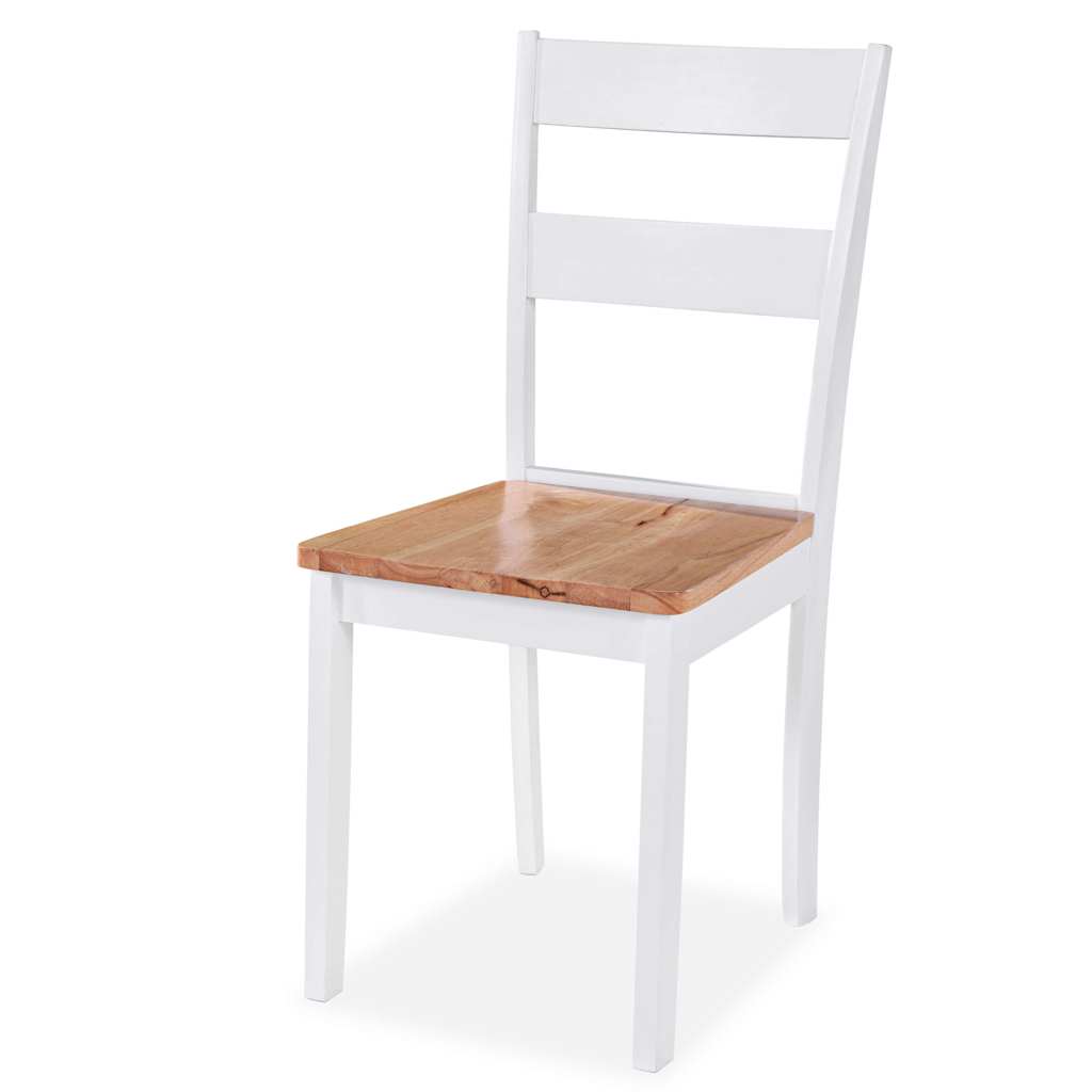 Eetkamerstoelen 6 st massief rubberwood wit is nu te koop bij PeponiXL, paradijselijk wonen!