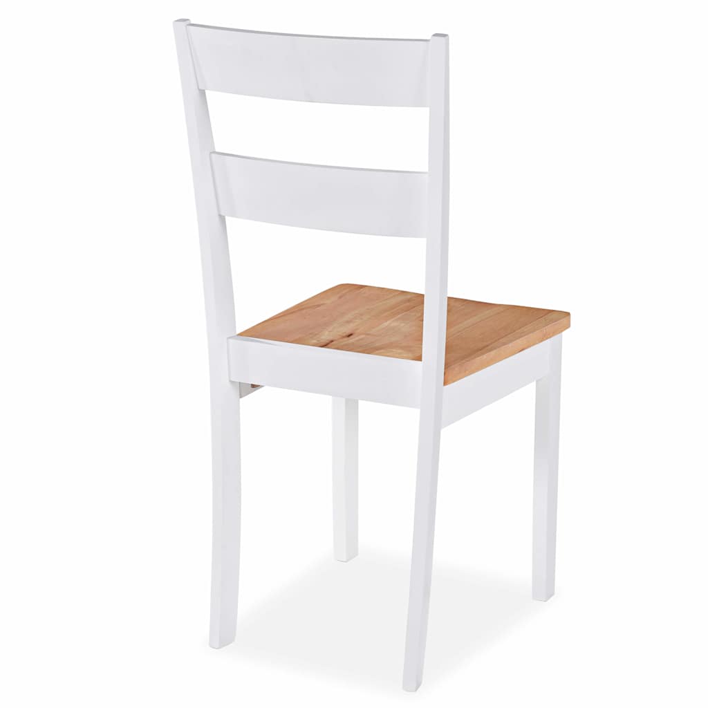 Eetkamerstoelen 6 st massief rubberwood wit is nu te koop bij PeponiXL, paradijselijk wonen!