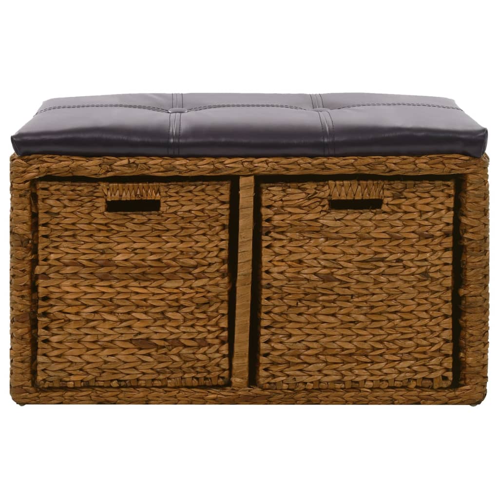 Bankje met 2 manden 71x40x42 cm zeegras bruin is nu te koop bij PeponiXL, paradijselijk wonen!