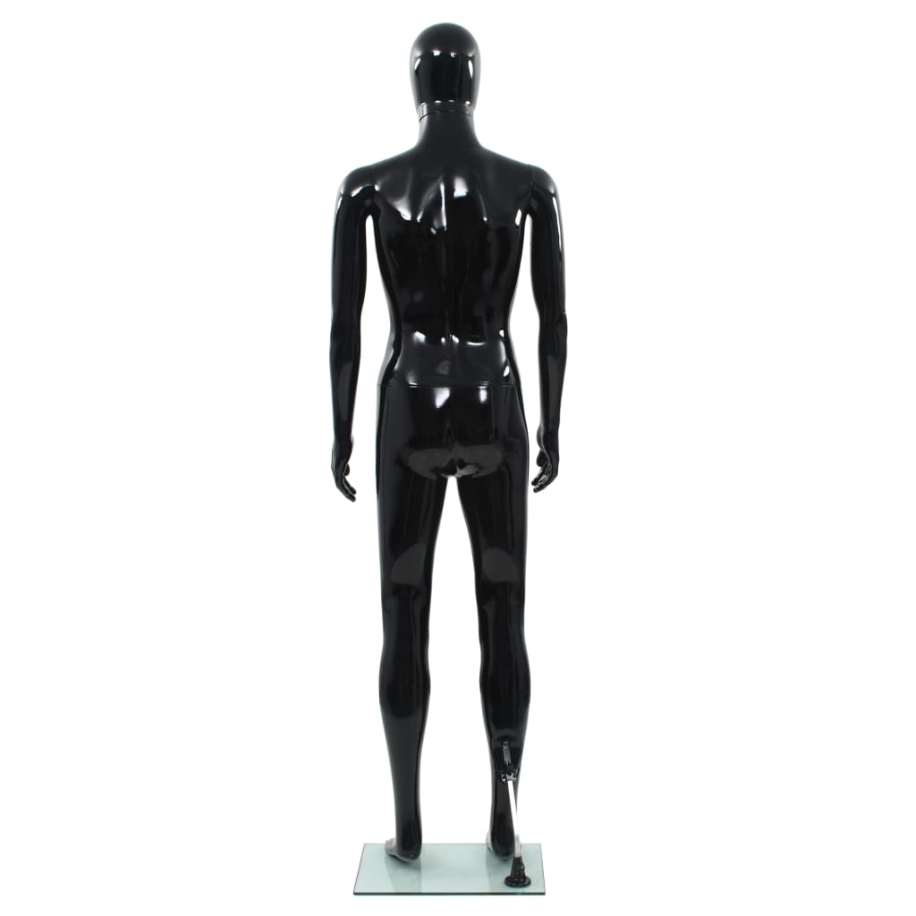 Etalagepop mannelijk met glazen voet 185 cm glanzend zwart is nu te koop bij PeponiXL, paradijselijk wonen!