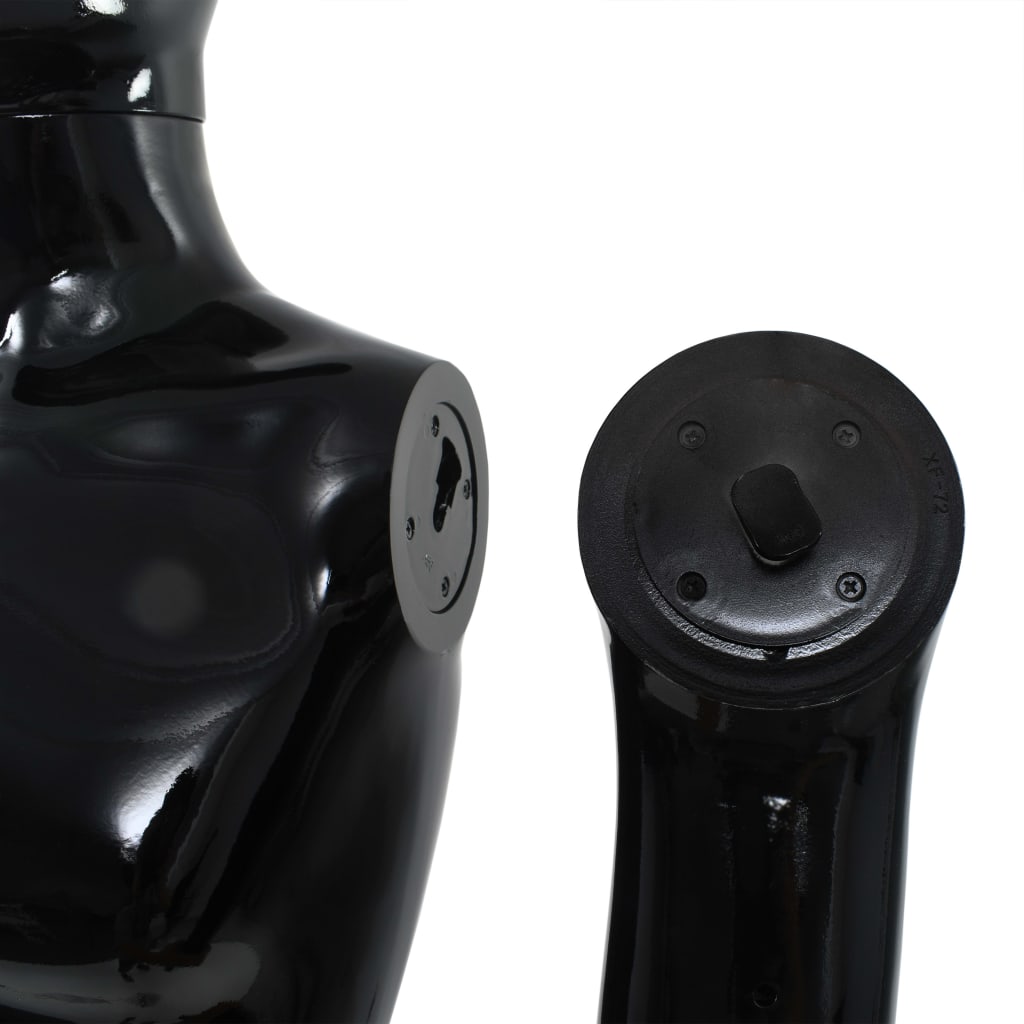 Etalagepop mannelijk met glazen voet 185 cm glanzend zwart is nu te koop bij PeponiXL, paradijselijk wonen!