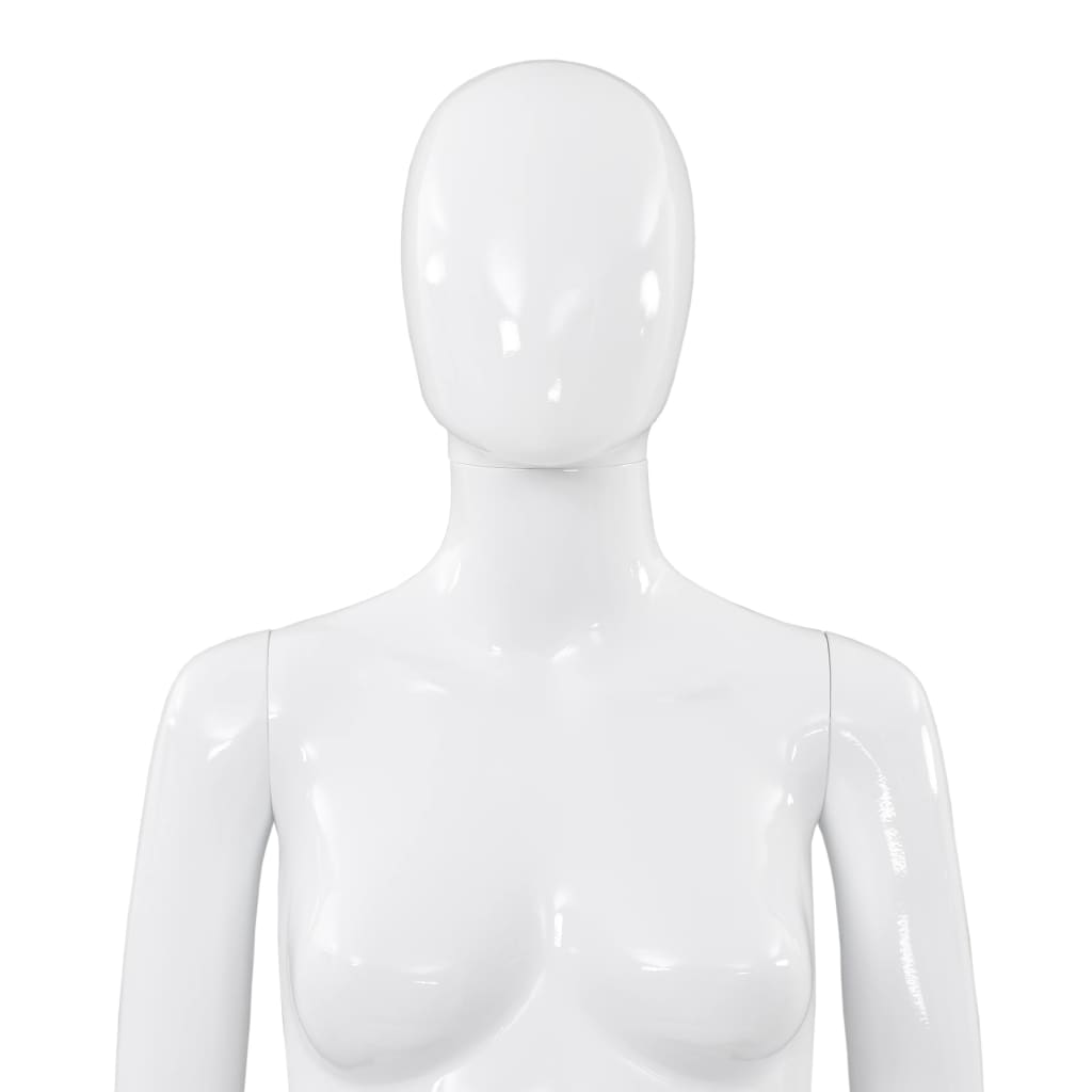 Etalagepop vrouwelijk met glazen voet 175 cm glanzend wit is nu te koop bij PeponiXL, paradijselijk wonen!