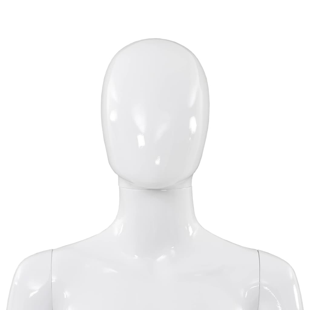 Etalagepop vrouwelijk met glazen voet 175 cm glanzend wit is nu te koop bij PeponiXL, paradijselijk wonen!