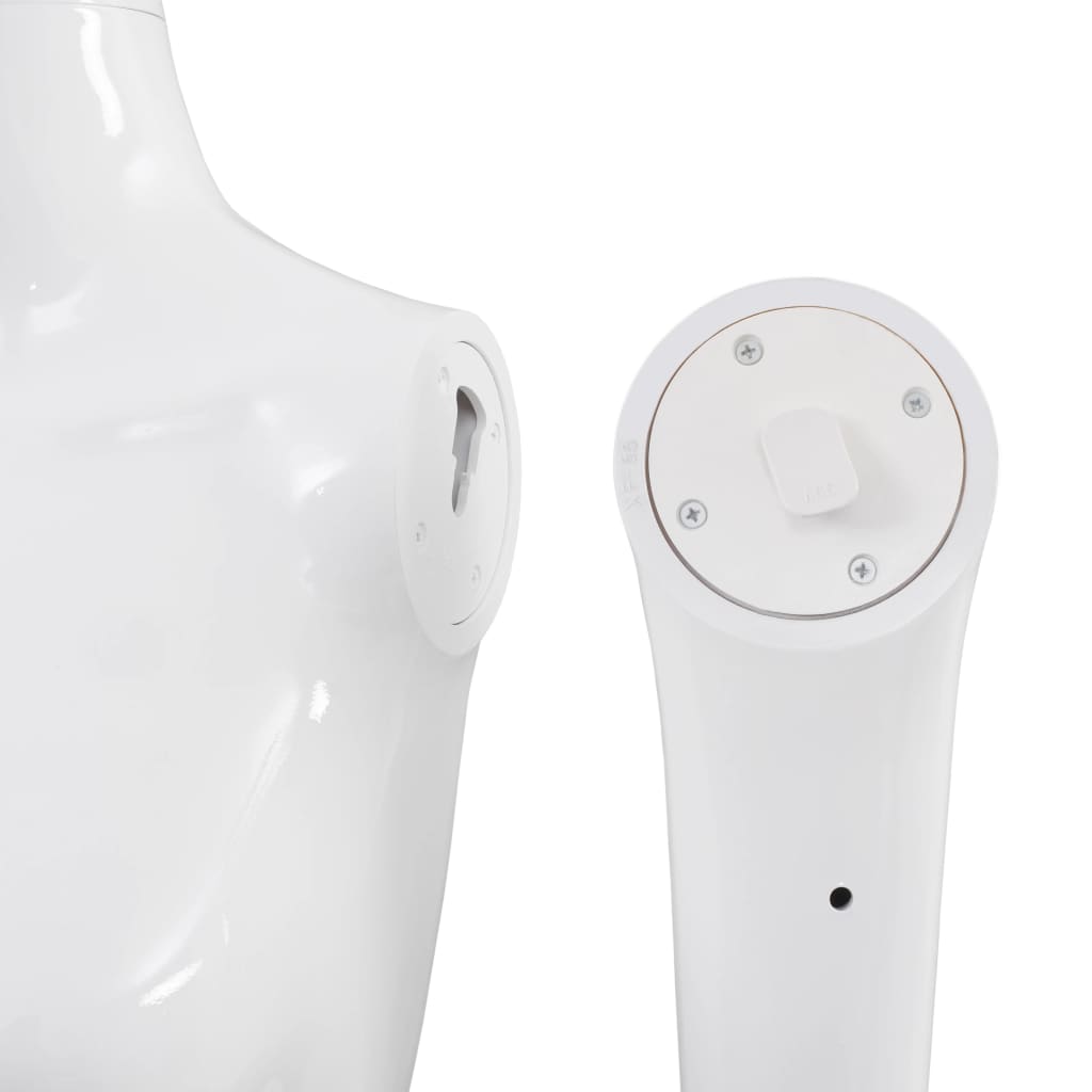 Etalagepop vrouwelijk met glazen voet 175 cm glanzend wit is nu te koop bij PeponiXL, paradijselijk wonen!
