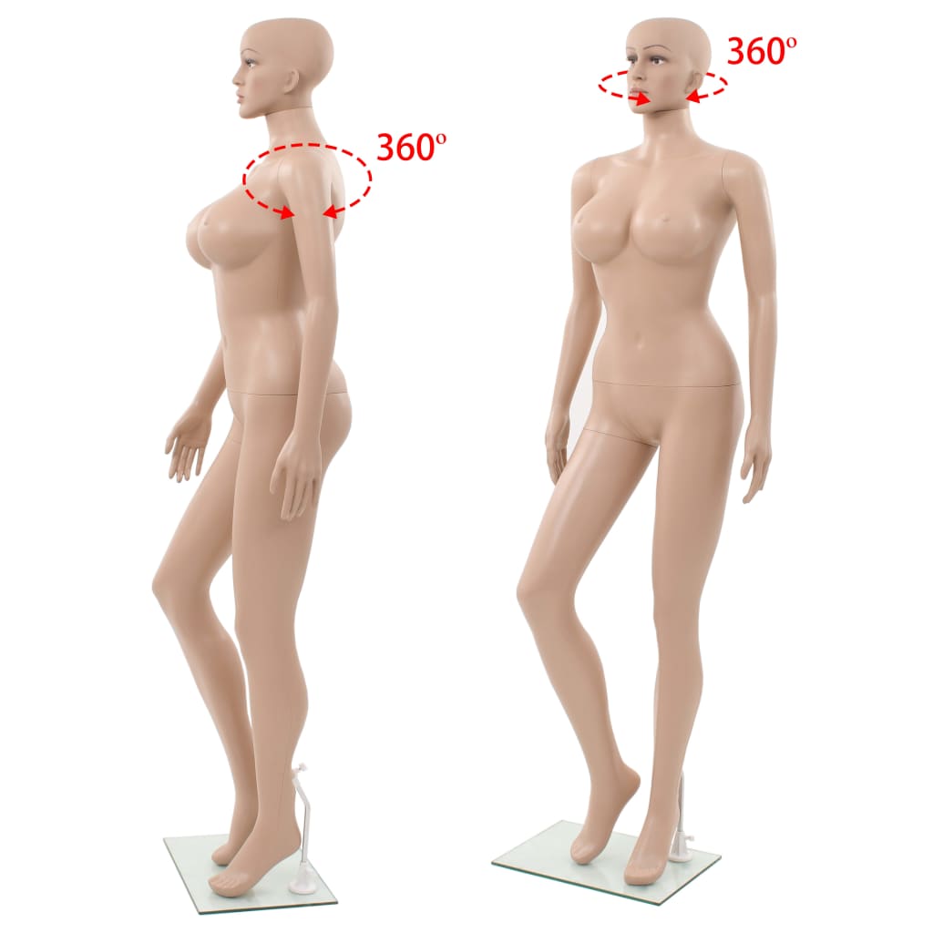 Etalagepop sexy vrouw met glazen voet 180 cm beige is nu te koop bij PeponiXL, paradijselijk wonen!
