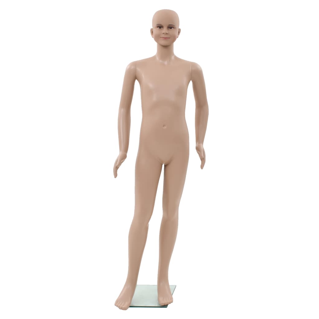 Etalagepop kind met glazen voet 140 cm beige is nu te koop bij PeponiXL, paradijselijk wonen!