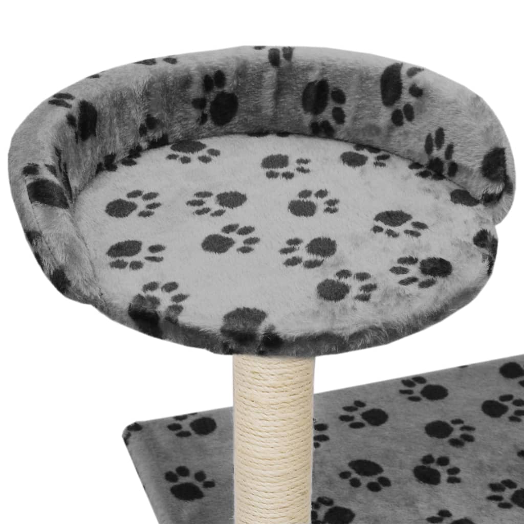Kattenkrabpaal met sisal krabpalen 95 cm pootafdrukken grijs is nu te koop bij PeponiXL, paradijselijk wonen!
