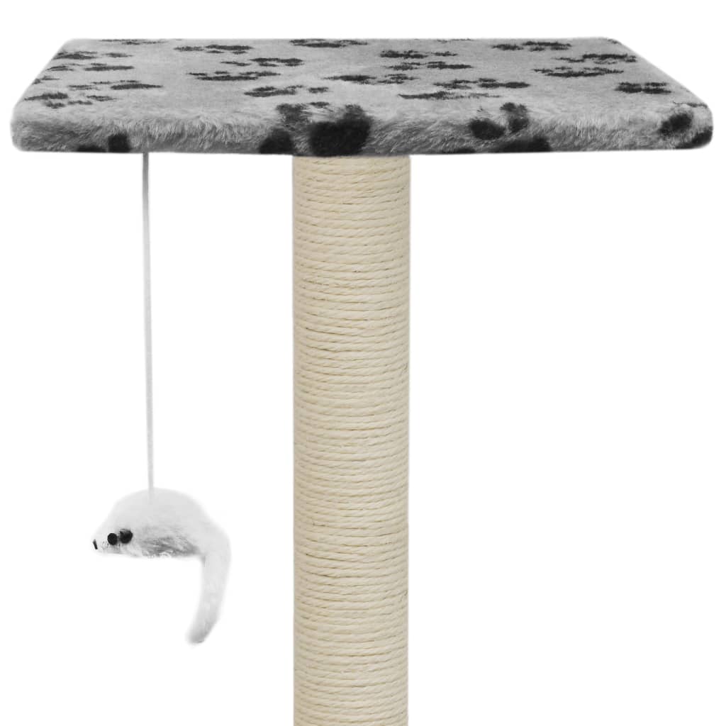Kattenkrabpaal met sisal krabpalen 95 cm pootafdrukken grijs is nu te koop bij PeponiXL, paradijselijk wonen!