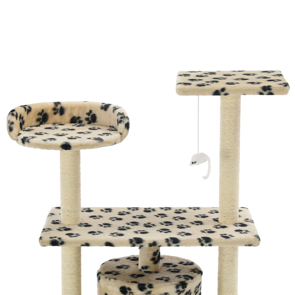 Kattenkrabpaal met sisal krabpalen 95 cm pootafdrukken beige is nu te koop bij PeponiXL, paradijselijk wonen!