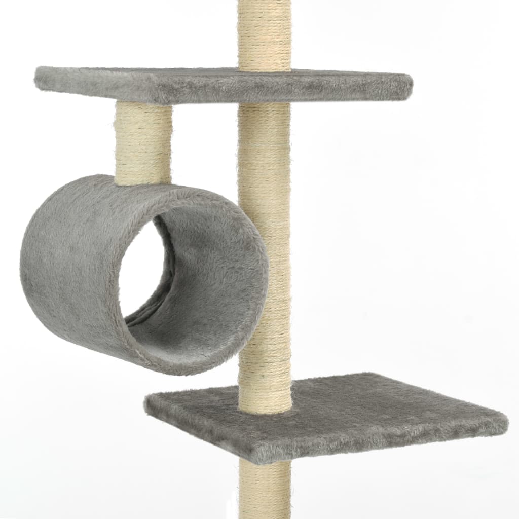 Kattenkrabpaal met sisal krabpalen 260 cm grijs is nu te koop bij PeponiXL, paradijselijk wonen!