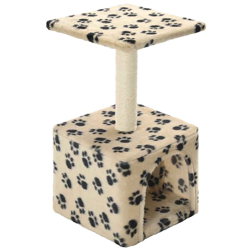 Kattenkrabpaal met sisal krabpaal 55 cm pootafdrukken beige is nu te koop bij PeponiXL, paradijselijk wonen!