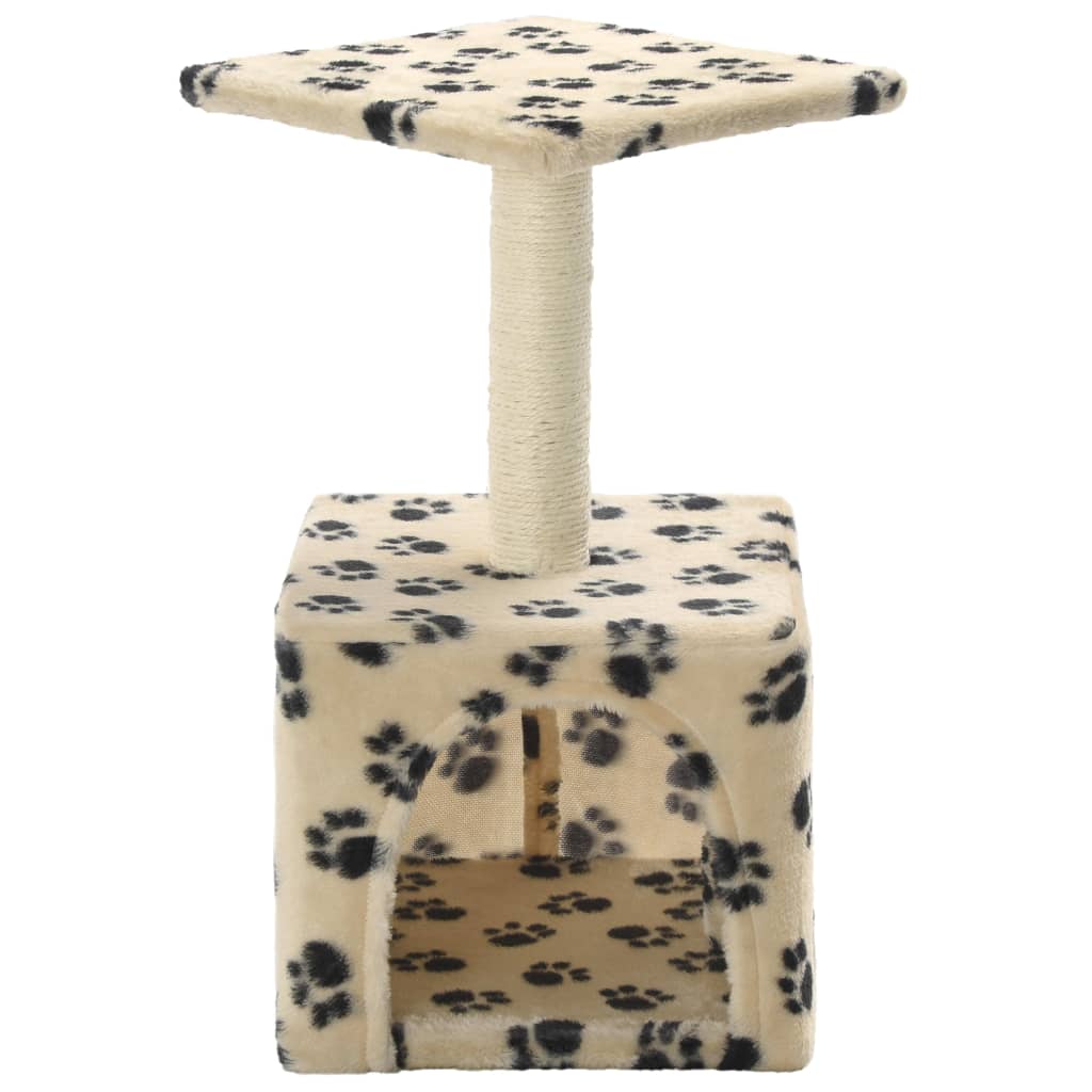 Kattenkrabpaal met sisal krabpaal 55 cm pootafdrukken beige is nu te koop bij PeponiXL, paradijselijk wonen!