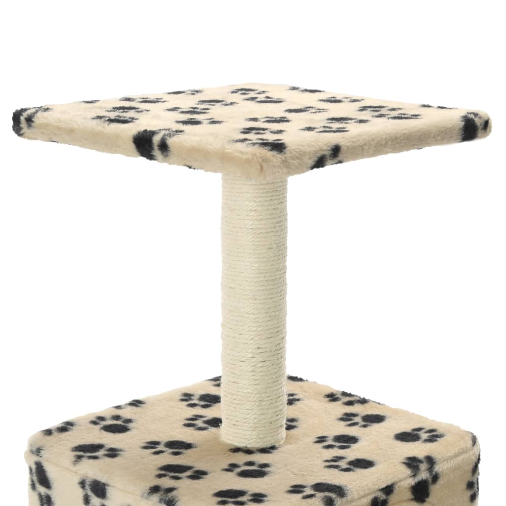 Kattenkrabpaal met sisal krabpaal 55 cm pootafdrukken beige is nu te koop bij PeponiXL, paradijselijk wonen!