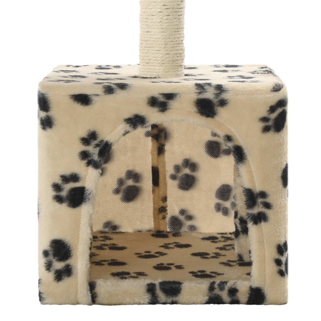 Kattenkrabpaal met sisal krabpaal 55 cm pootafdrukken beige is nu te koop bij PeponiXL, paradijselijk wonen!