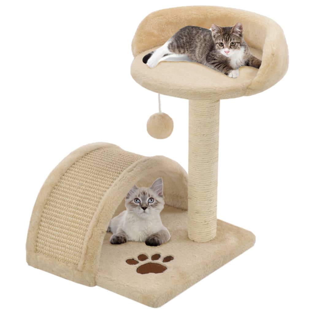 Kattenkrabpaal met sisal krabpaal 40 cm beige en bruin is nu te koop bij PeponiXL, paradijselijk wonen!