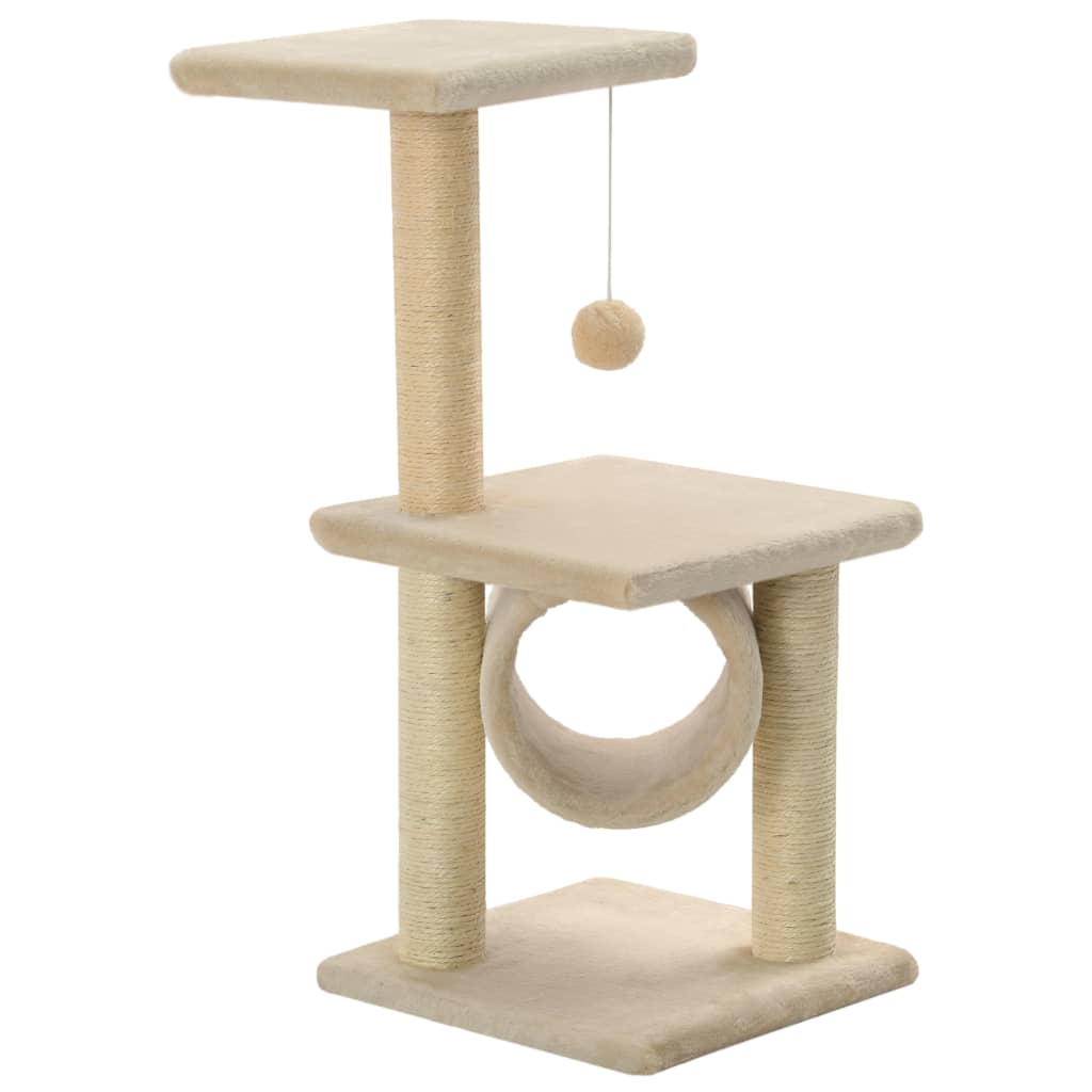 Kattenkrabpaal met sisal krabpalen 65 cm beige is nu te koop bij PeponiXL, paradijselijk wonen!