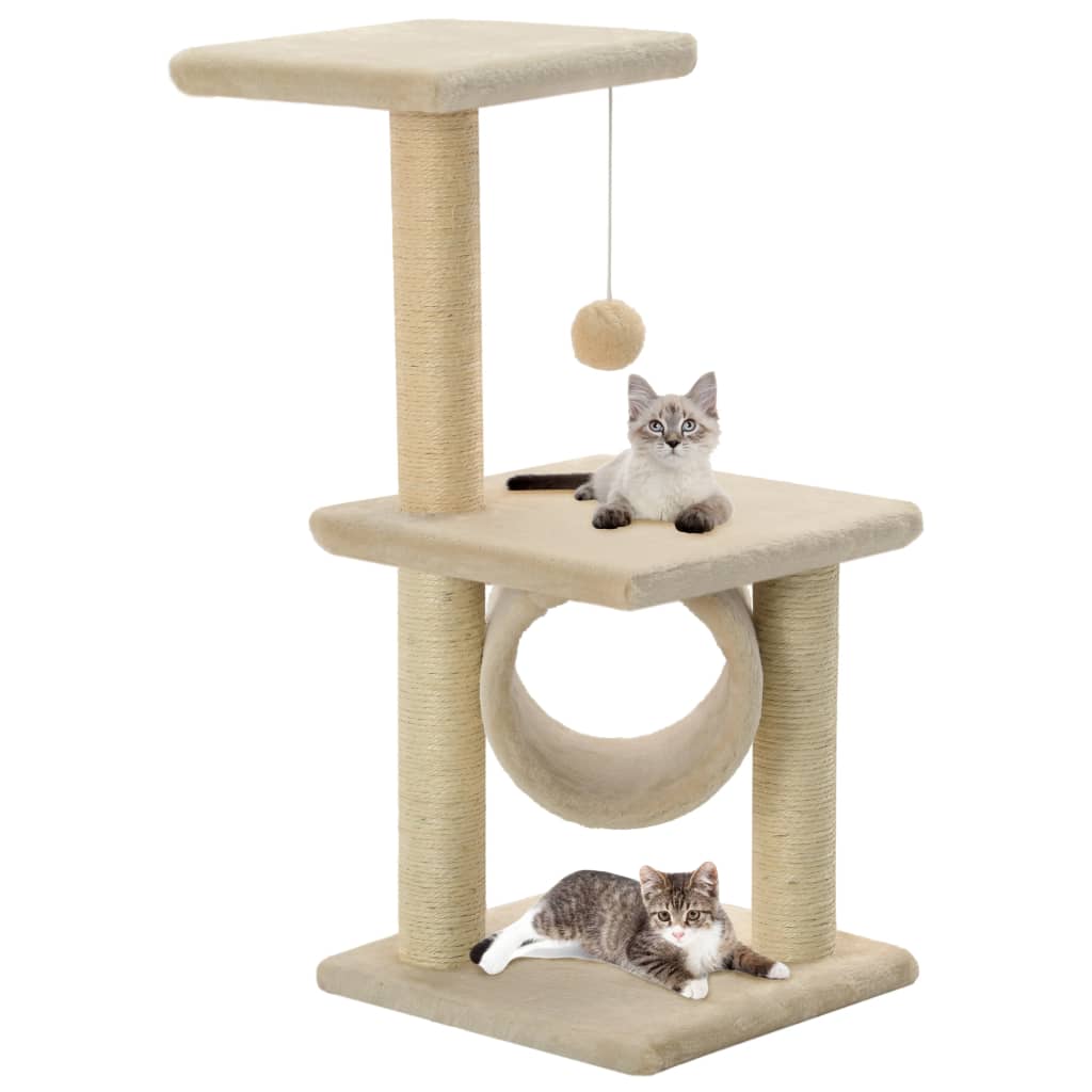 Kattenkrabpaal met sisal krabpalen 65 cm beige is nu te koop bij PeponiXL, paradijselijk wonen!