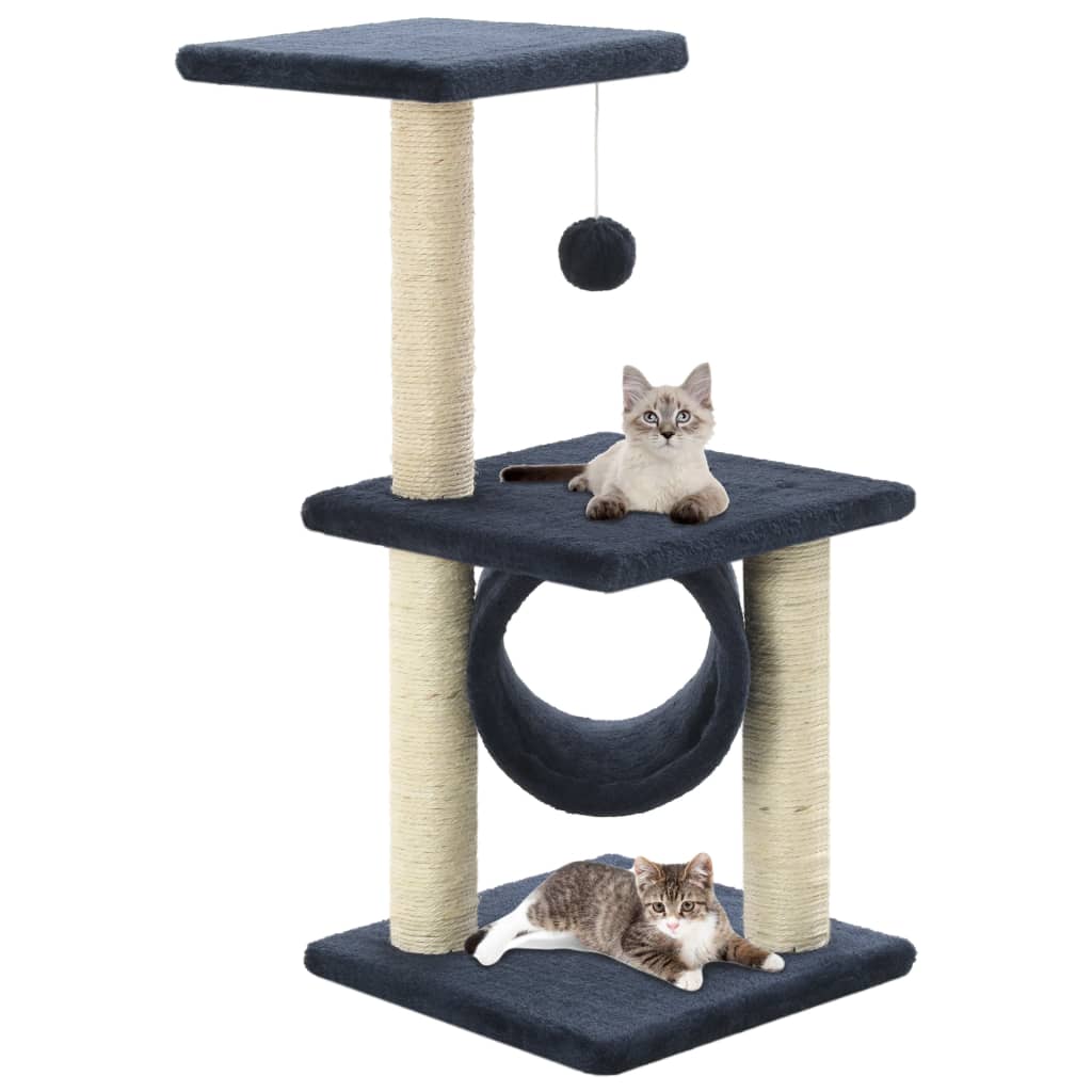 Kattenkrabpaal met sisal krabpalen 65 cm donkerblauw is nu te koop bij PeponiXL, paradijselijk wonen!