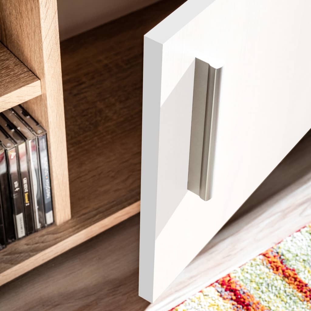 Tv-wandmeubel met LED-verlichting Sonoma eiken en wit is nu te koop bij PeponiXL, paradijselijk wonen!