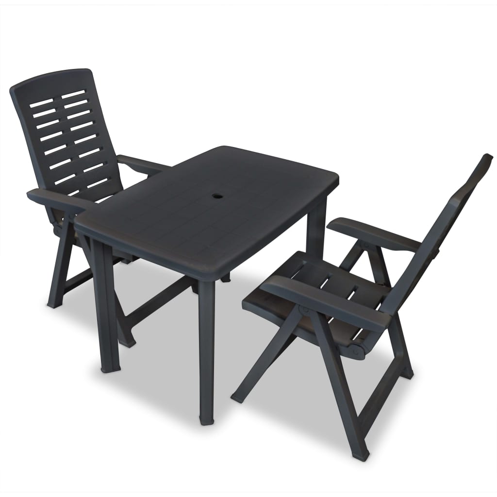 3-delige Bistroset kunststof antraciet is nu te koop bij PeponiXL, paradijselijk wonen!