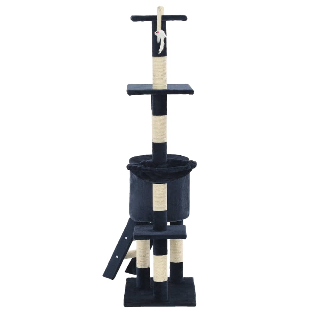 Kattenkrabpaal met sisal krabpalen 138 cm donkerblauw is nu te koop bij PeponiXL, paradijselijk wonen!