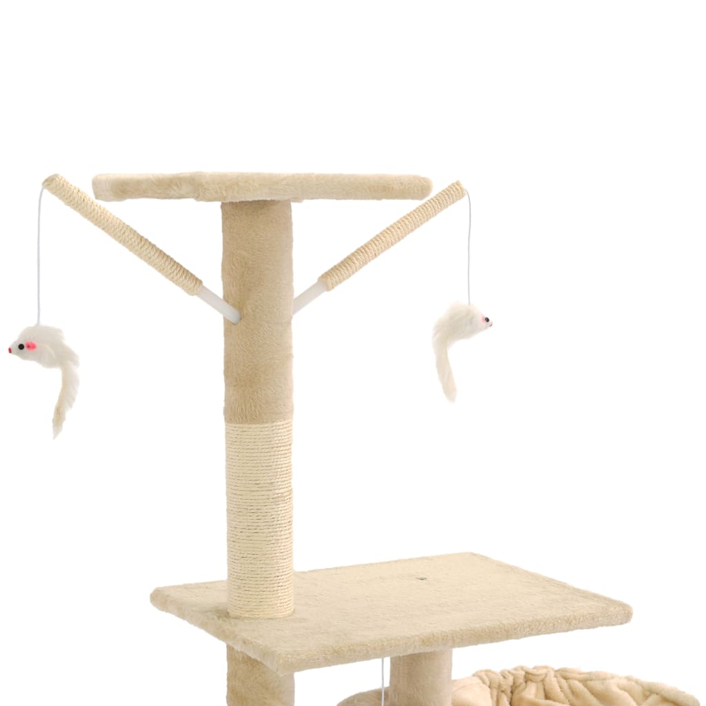 Kattenkrabpaal met sisal krabpalen 230-250 cm beige is nu te koop bij PeponiXL, paradijselijk wonen!