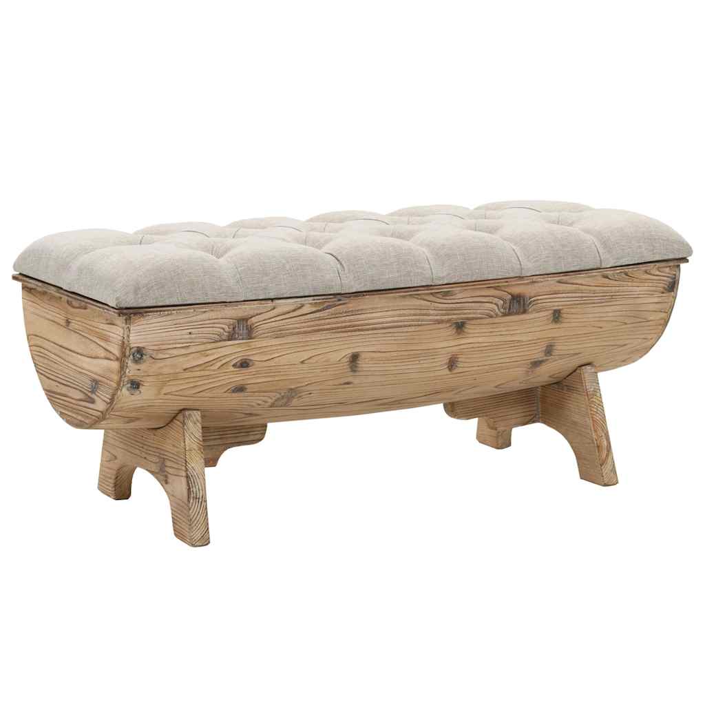 Opbergbankje 103x51x44 cm massief hout en stof is nu te koop bij PeponiXL, paradijselijk wonen!