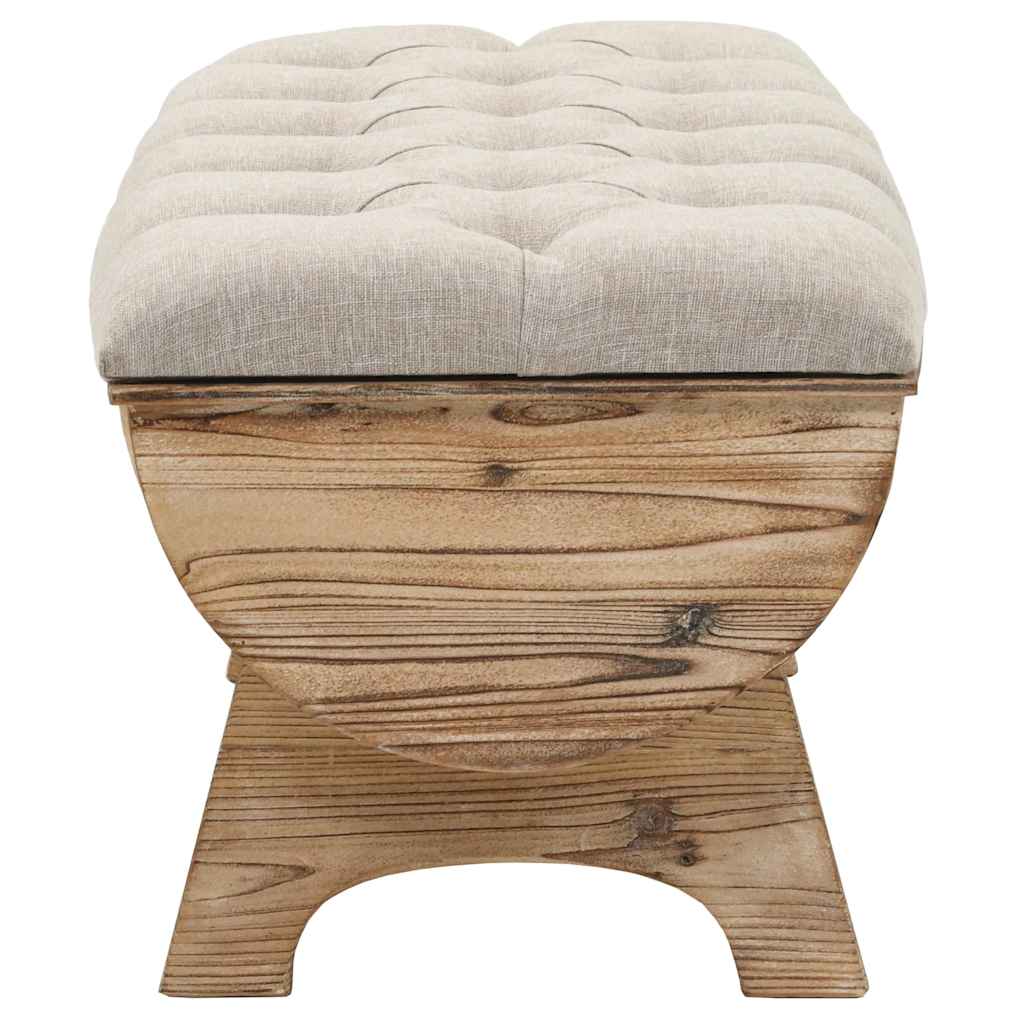 Opbergbankje 103x51x44 cm massief hout en stof is nu te koop bij PeponiXL, paradijselijk wonen!